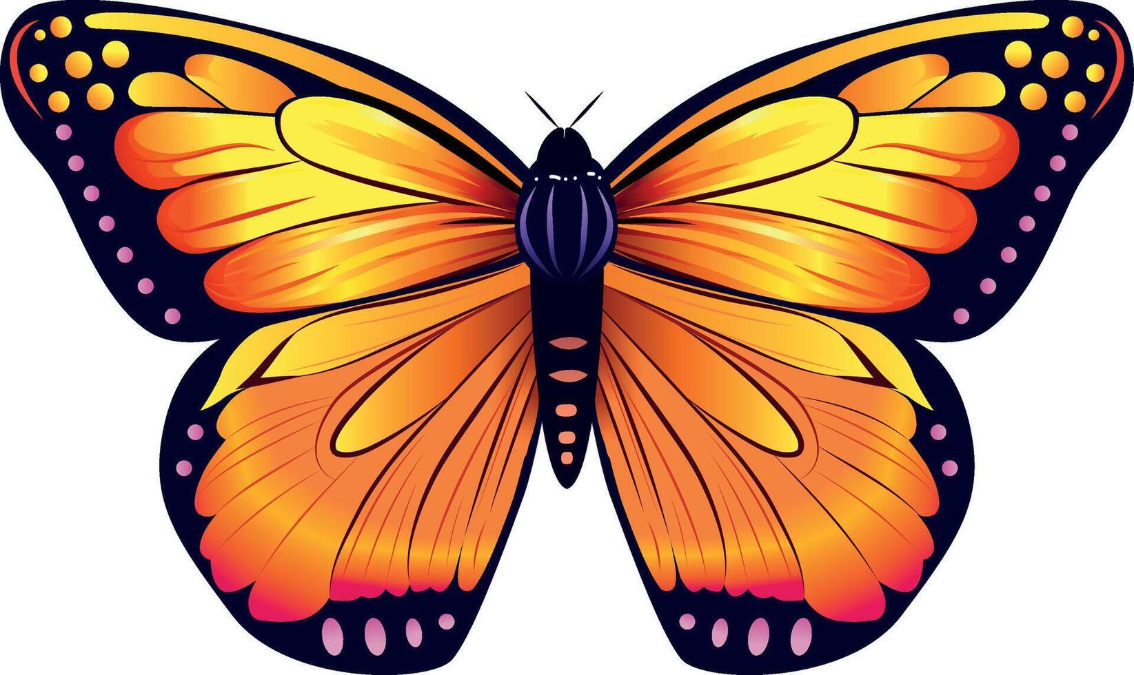 oranje vlinder realistisch vector illustratie.