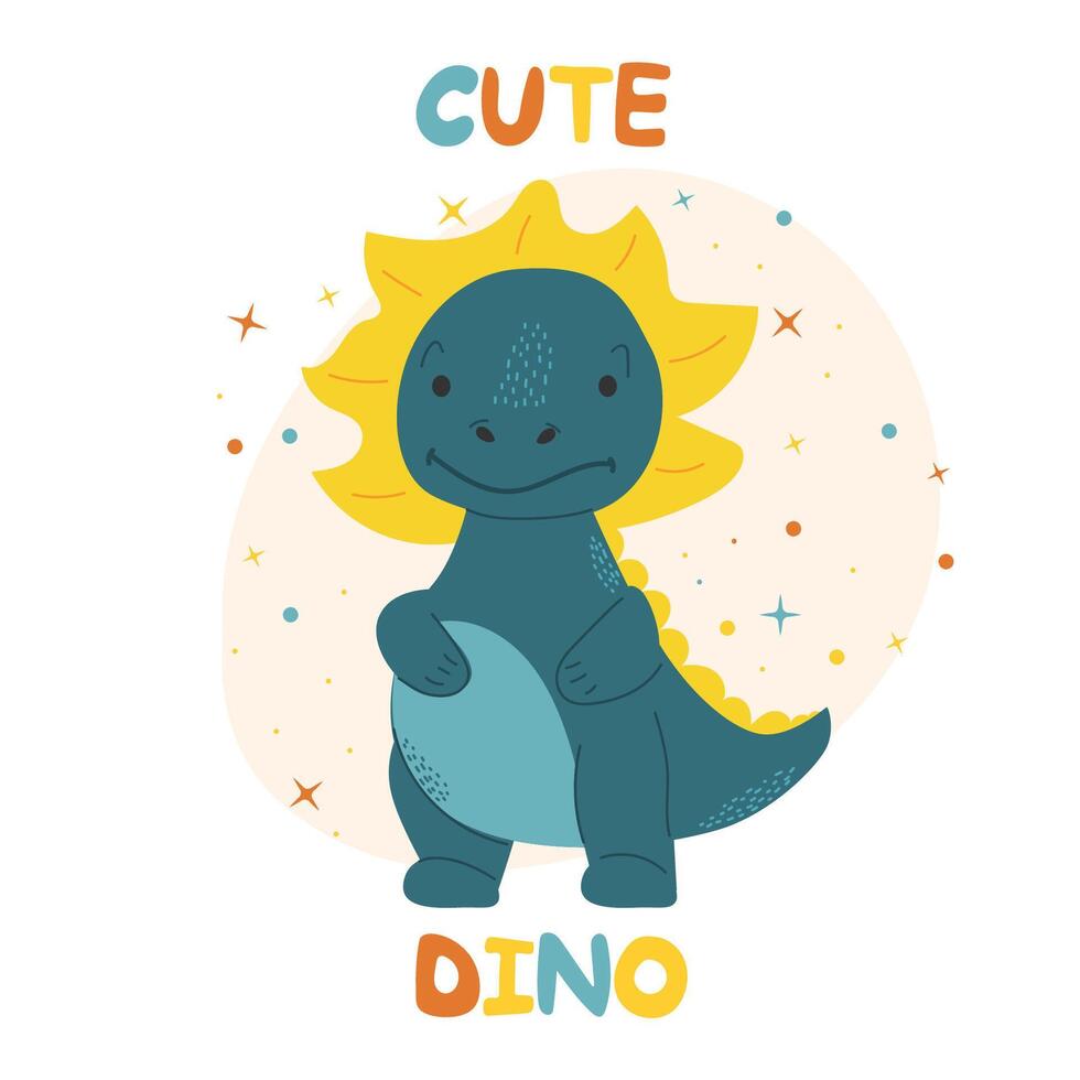 reeks van schattig dinosaurussen. vector illustratie in modern stijl. kawaii. hand- getrokken.