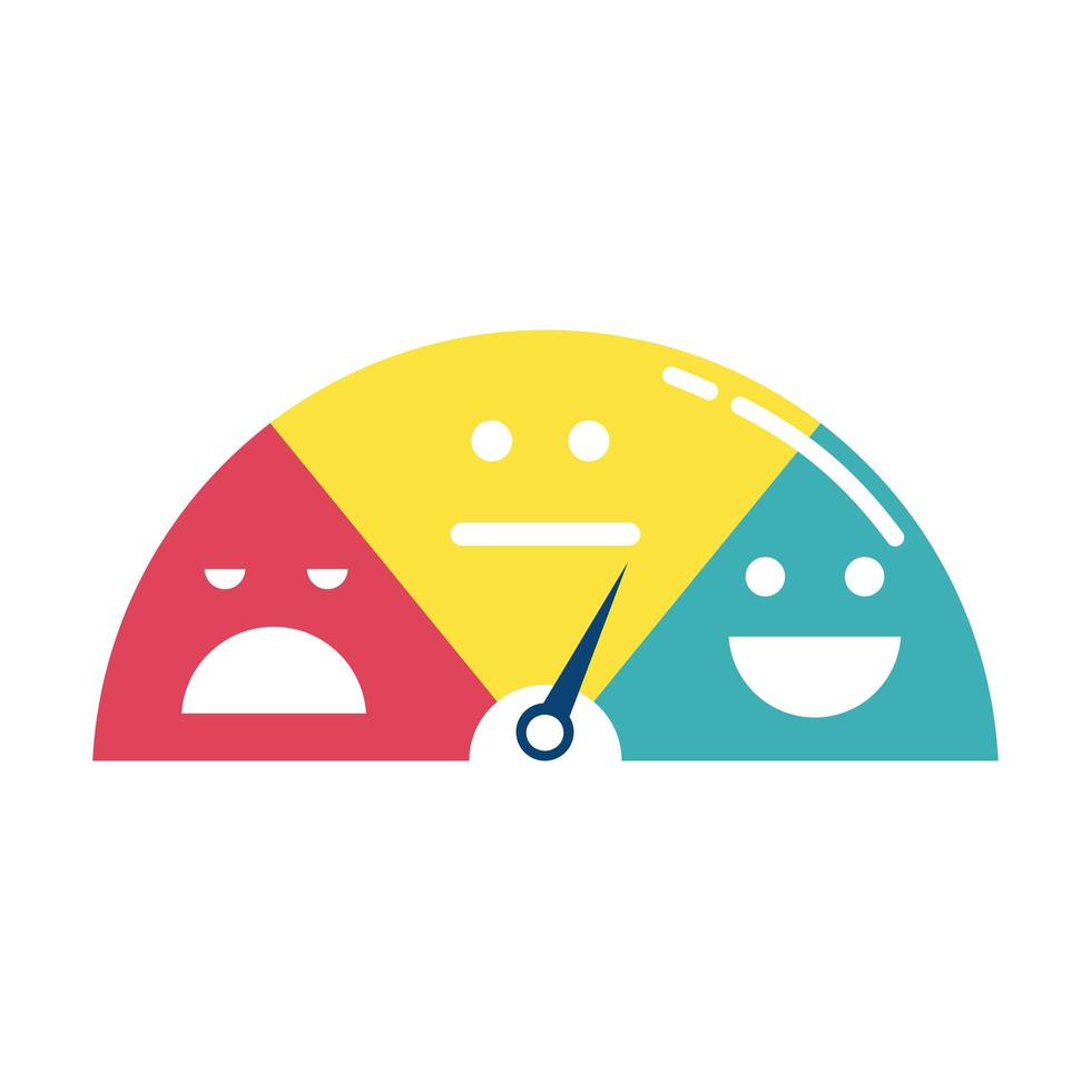 klanttevredenheidsmeter met emoji-kleuren vector