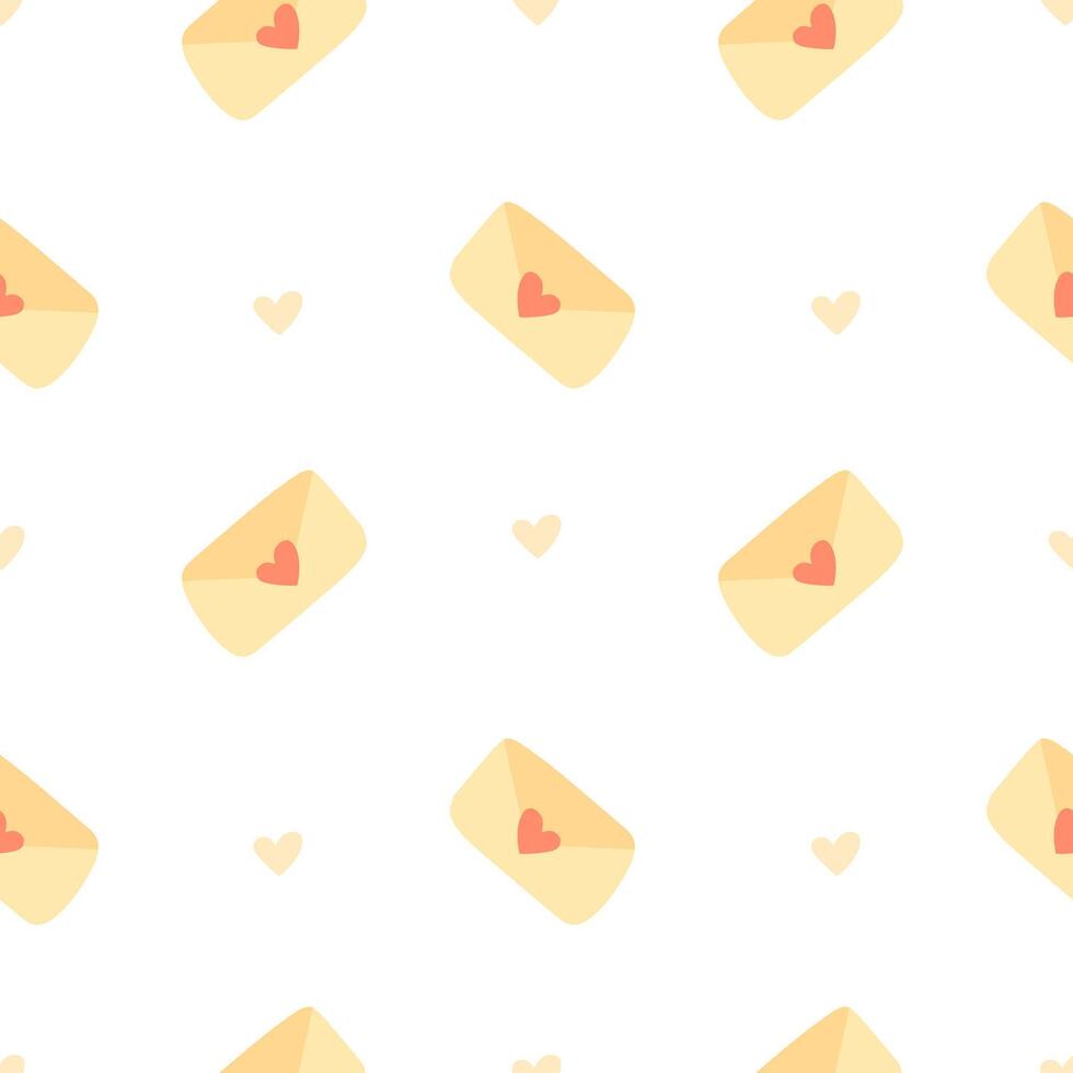 naadloos patroon met liefde brieven en harten. vector ontwerp