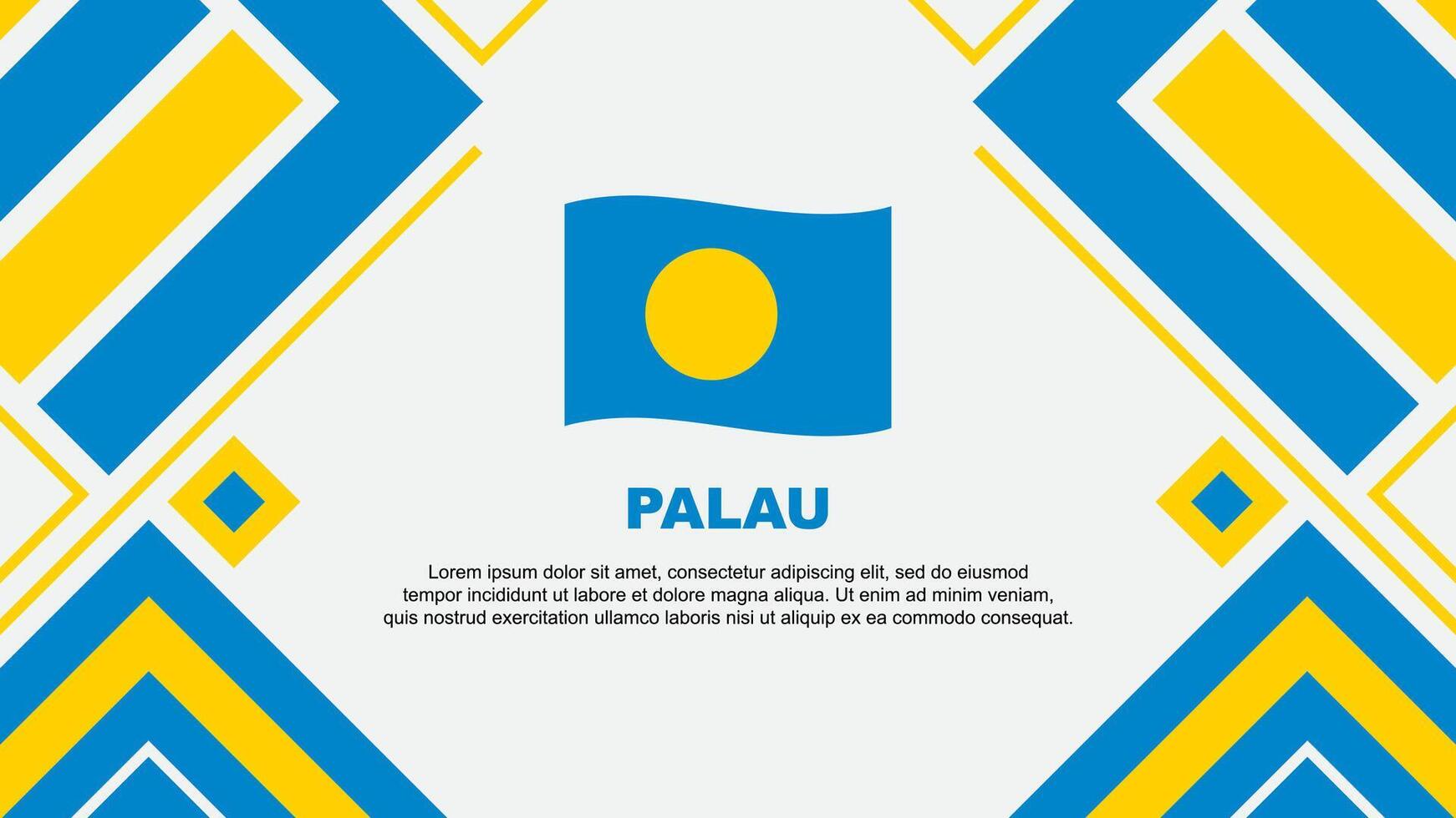 Palau vlag abstract achtergrond ontwerp sjabloon. Palau onafhankelijkheid dag banier behang vector illustratie. Palau vlag