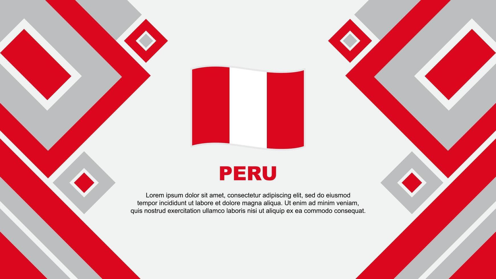 Peru vlag abstract achtergrond ontwerp sjabloon. Peru onafhankelijkheid dag banier behang vector illustratie. Peru tekenfilm