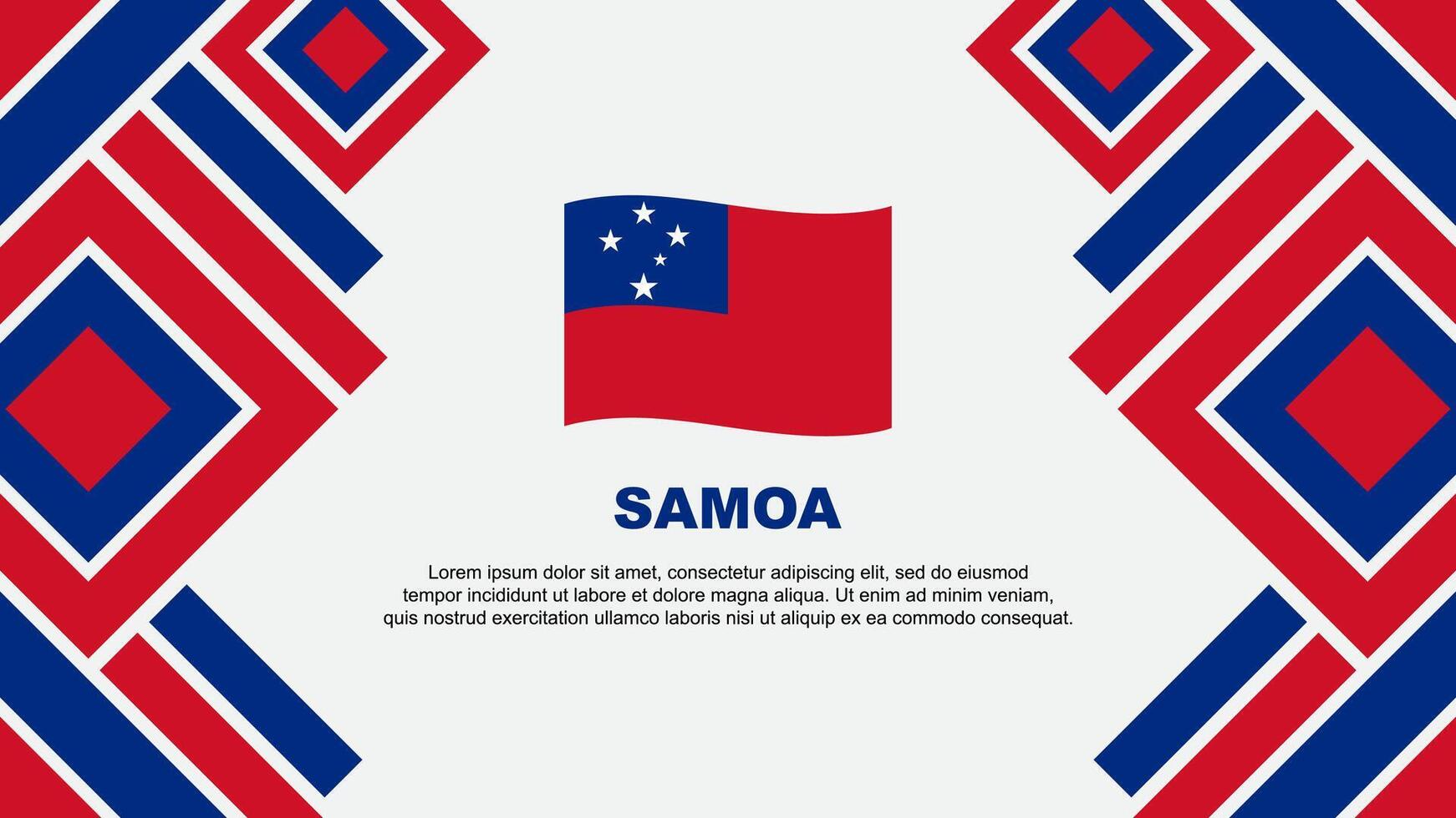 Samoa vlag abstract achtergrond ontwerp sjabloon. Samoa onafhankelijkheid dag banier behang vector illustratie. Samoa