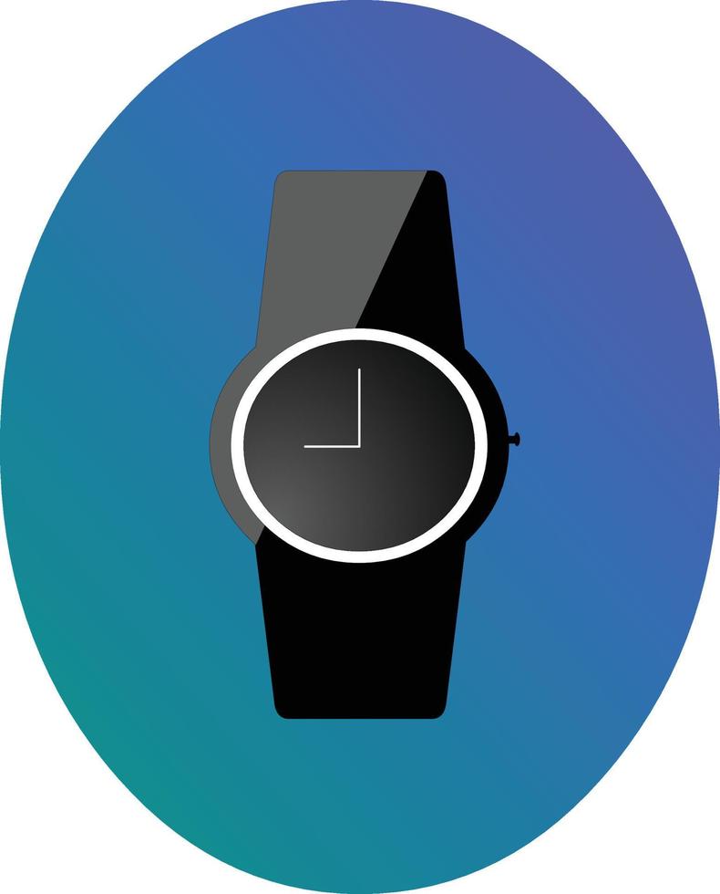 horloge icoon in vlakke stijl met op verloop achtergrond. vectorillustratie. vector