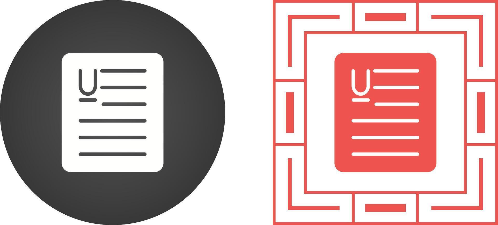 document onderstrepen vector icoon