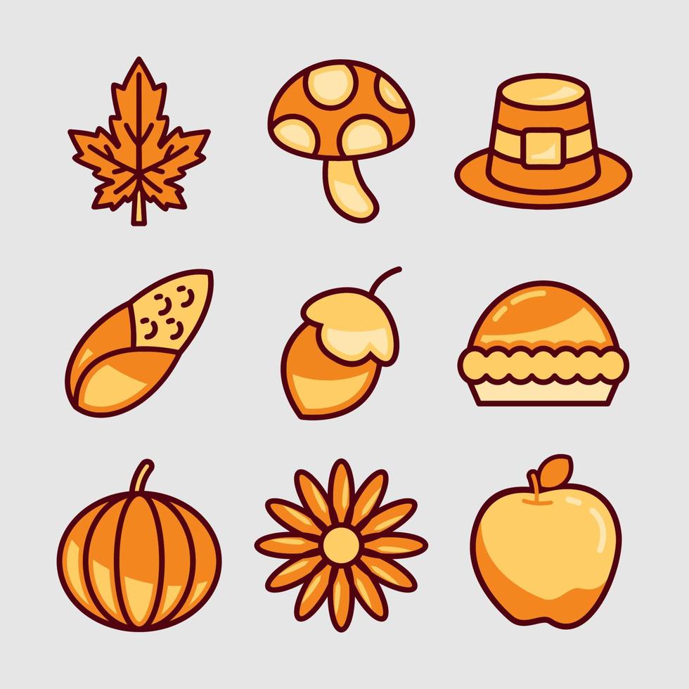 thanksgiving pictogramserie vector