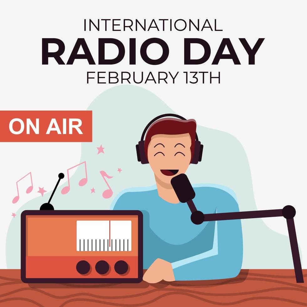 internationale wereld radio dag achtergrond vector