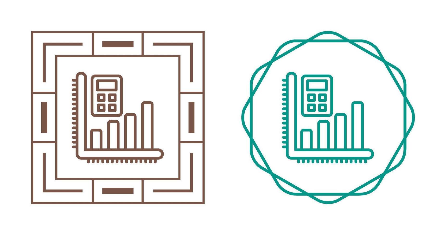 rekenmachine met diagram vector icoon