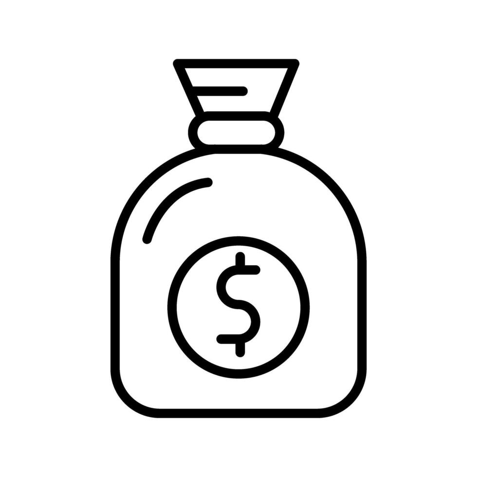 zak van geld vector icoon
