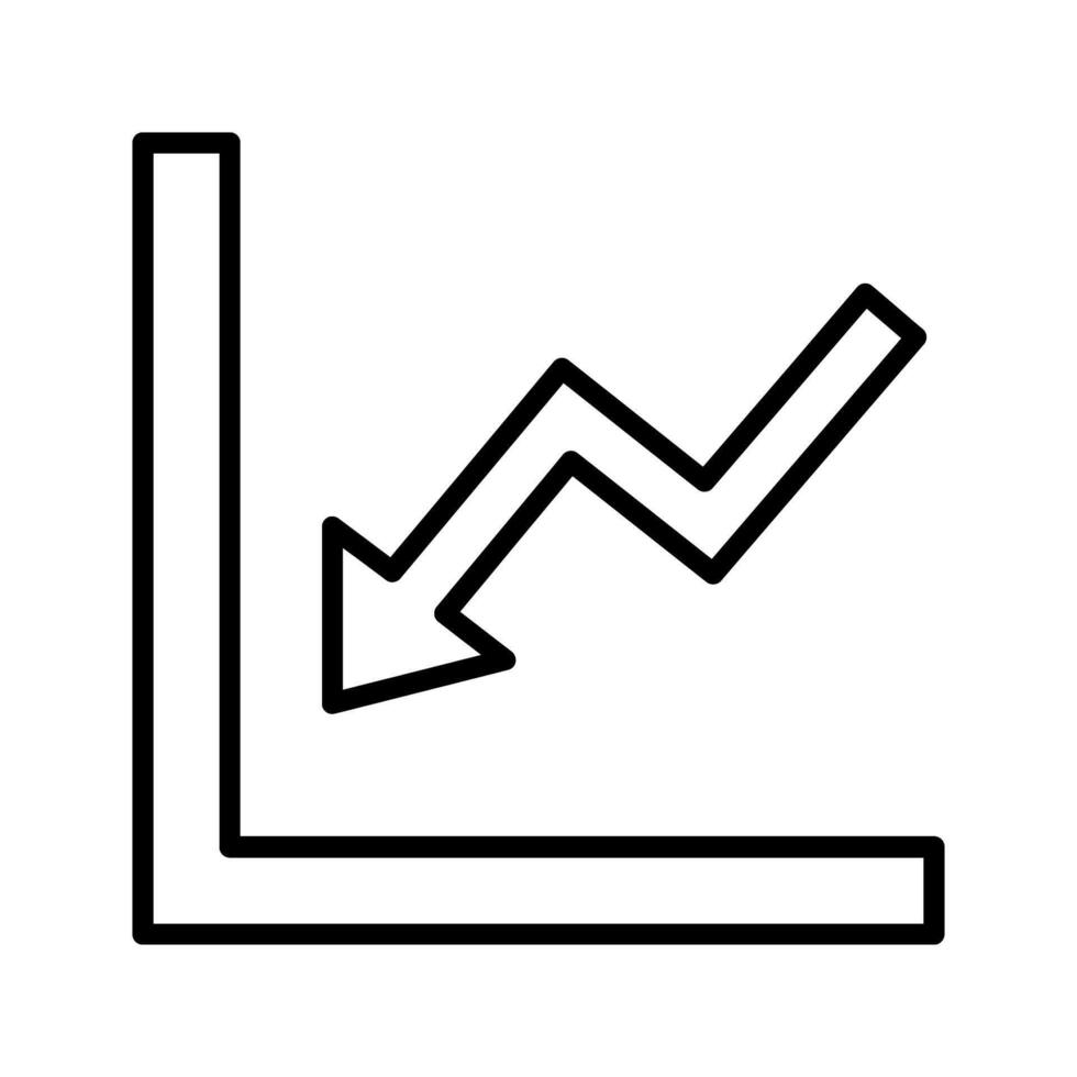 diagram naar beneden vector icoon