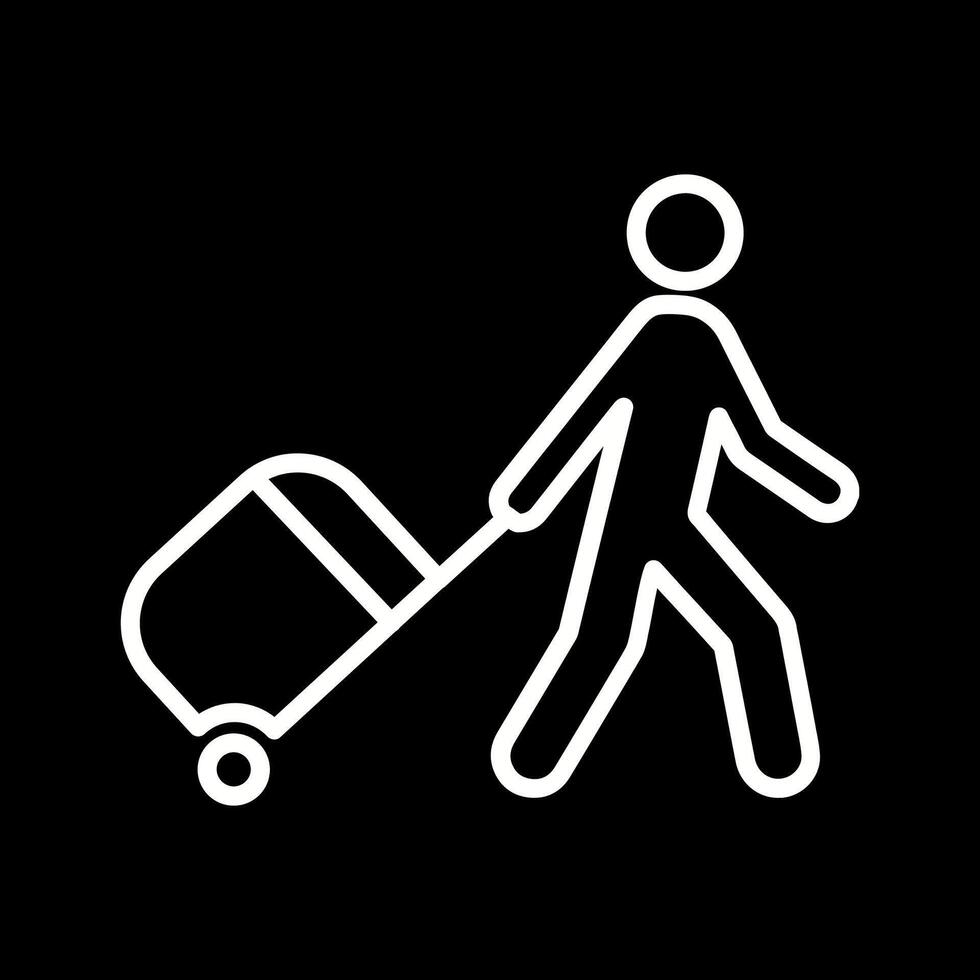 wandelen met bagage vector icoon