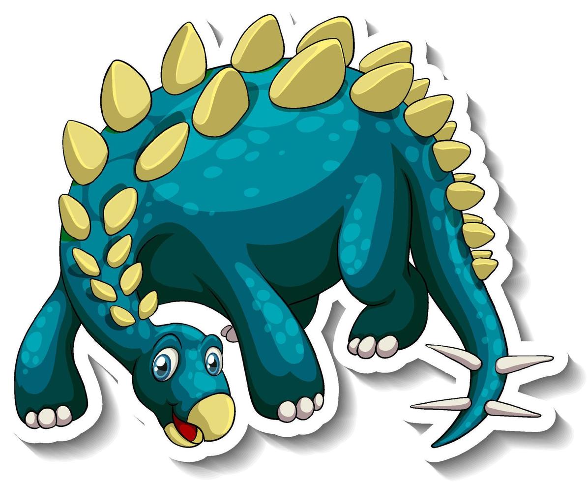 stegosaurus dinosaurus stripfiguur sticker vector