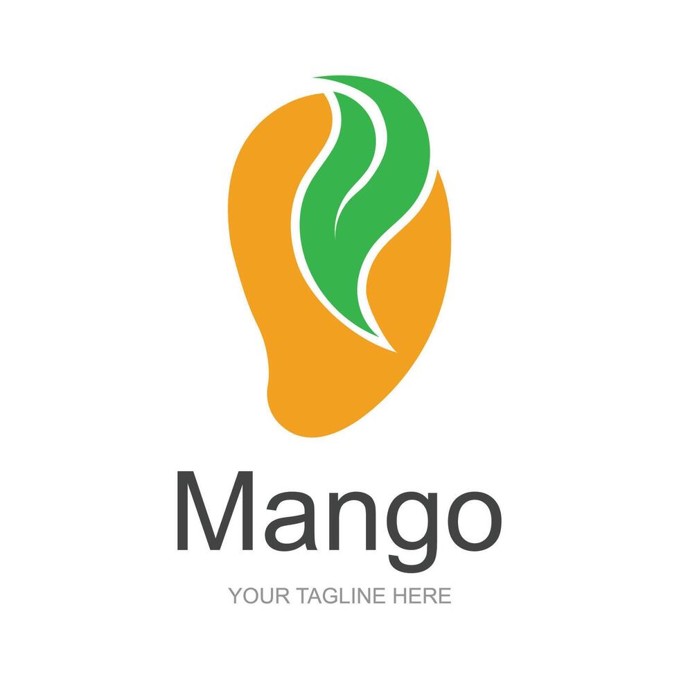 mango logo, fruit ontwerp gemakkelijk minimalistische stijl, fruit sap vector, icoon symbool illustratie vector