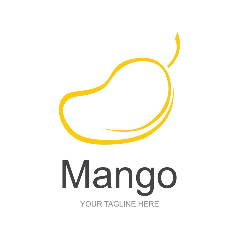 mango logo, fruit ontwerp gemakkelijk minimalistische stijl, fruit sap vector, icoon symbool illustratie vector