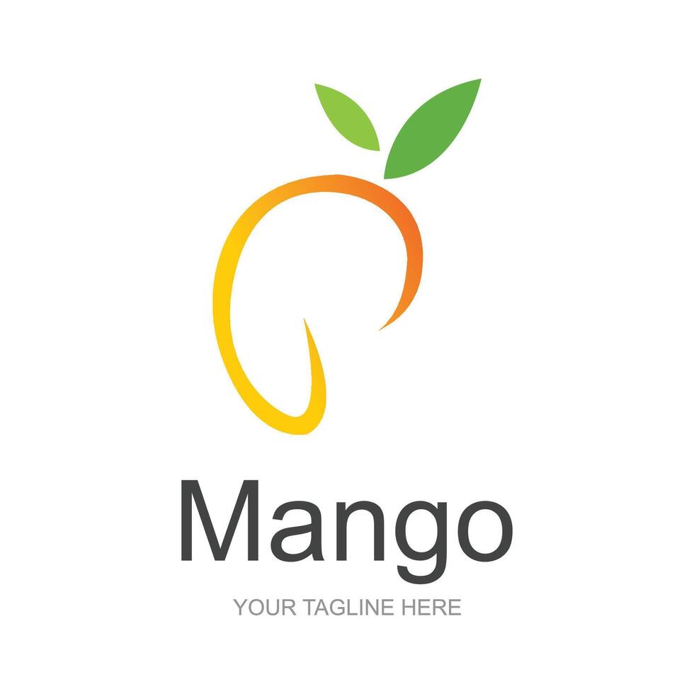 mango logo, fruit ontwerp gemakkelijk minimalistische stijl, fruit sap vector, icoon symbool illustratie vector