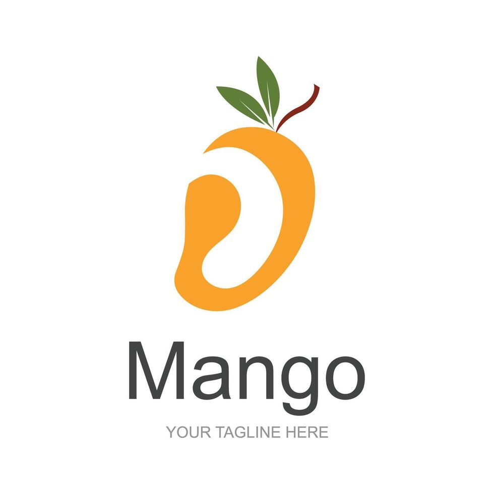 mango logo, fruit ontwerp gemakkelijk minimalistische stijl, fruit sap vector, icoon symbool illustratie vector