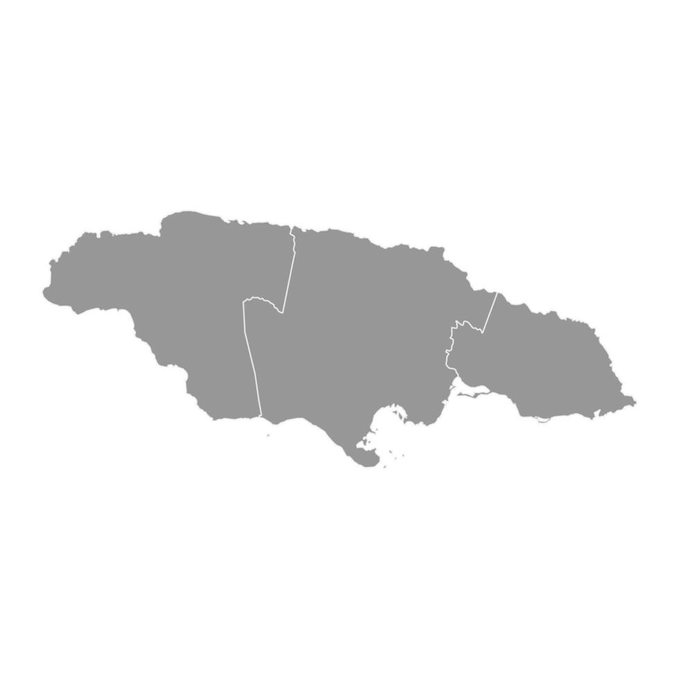 Jamaica kaart met provincies. vector illustratie.