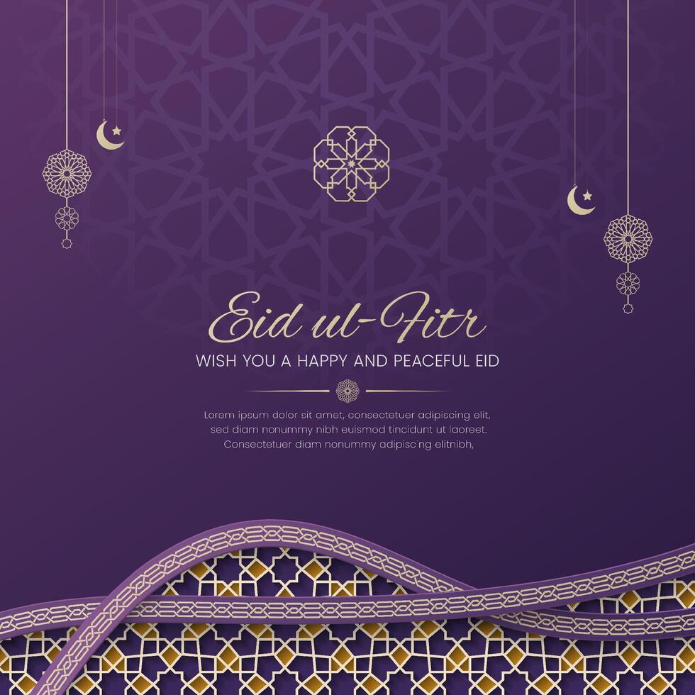 eid al fitr mubarak Islamitisch decoratief sociaal media post sjabloon vector