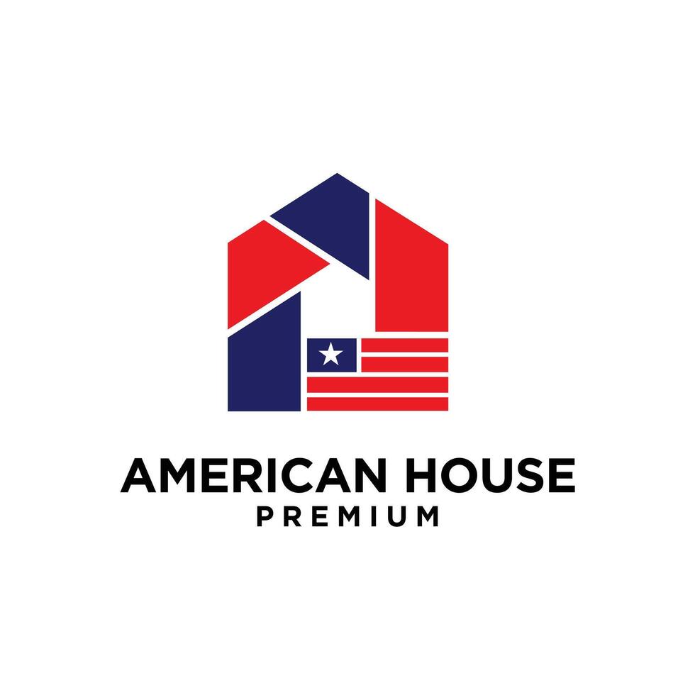 Amerikaans ster huis huis logo icoon ontwerp vector