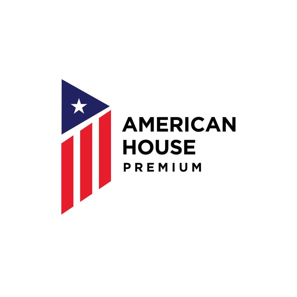 Amerikaans ster huis huis logo icoon ontwerp vector