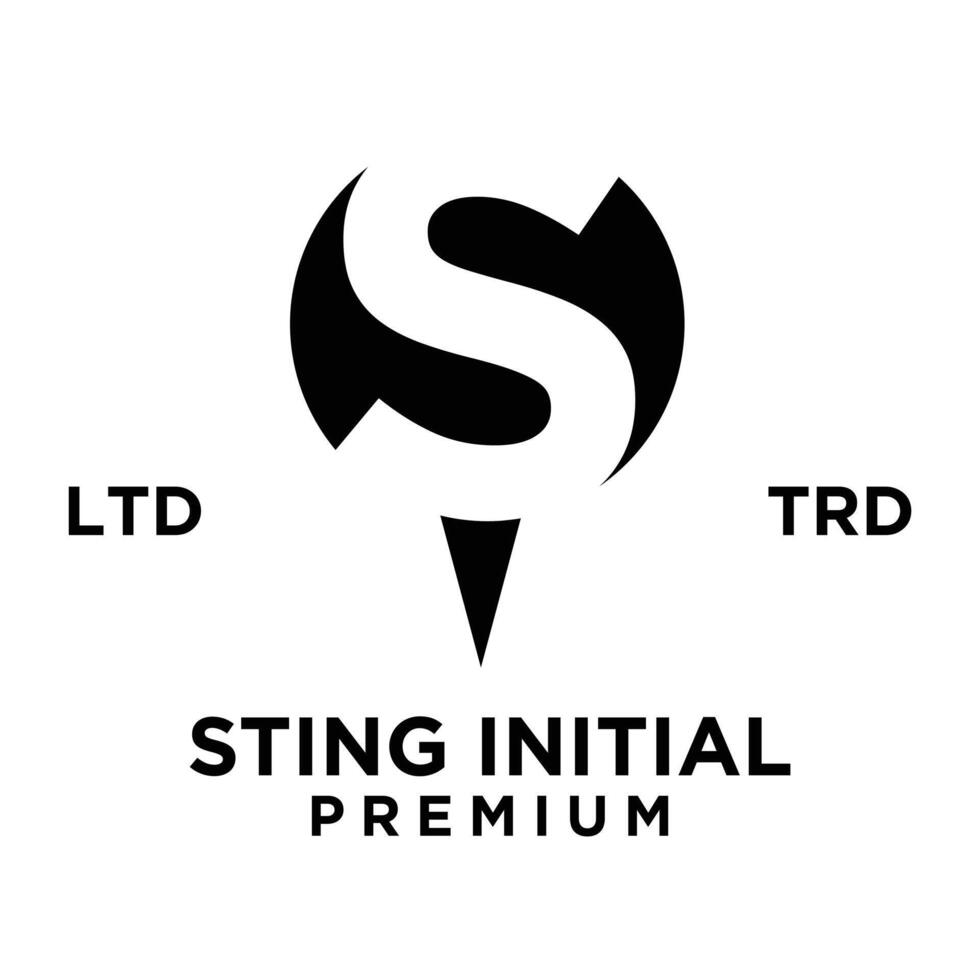 s steek brief logo icoon ontwerp vector