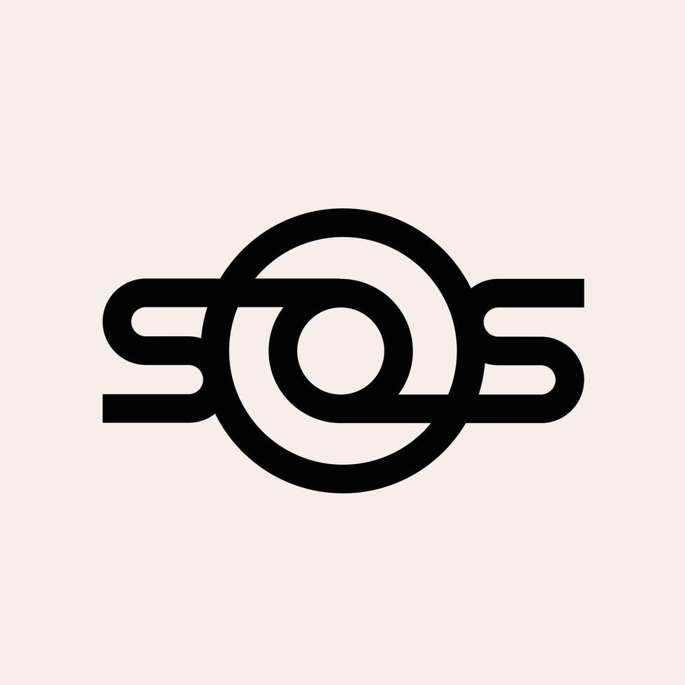 Sos brief monogram logo ontwerp illustratie vector