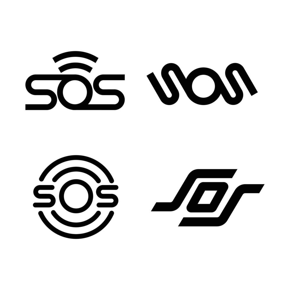 Sos brief monogram logo ontwerp illustratie vector