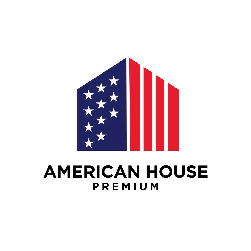 Amerikaans ster huis huis logo icoon ontwerp vector