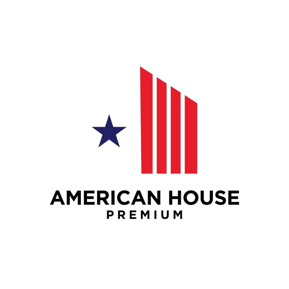 Amerikaans ster huis huis logo icoon ontwerp vector