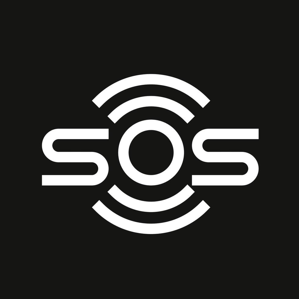 Sos brief monogram logo ontwerp illustratie vector