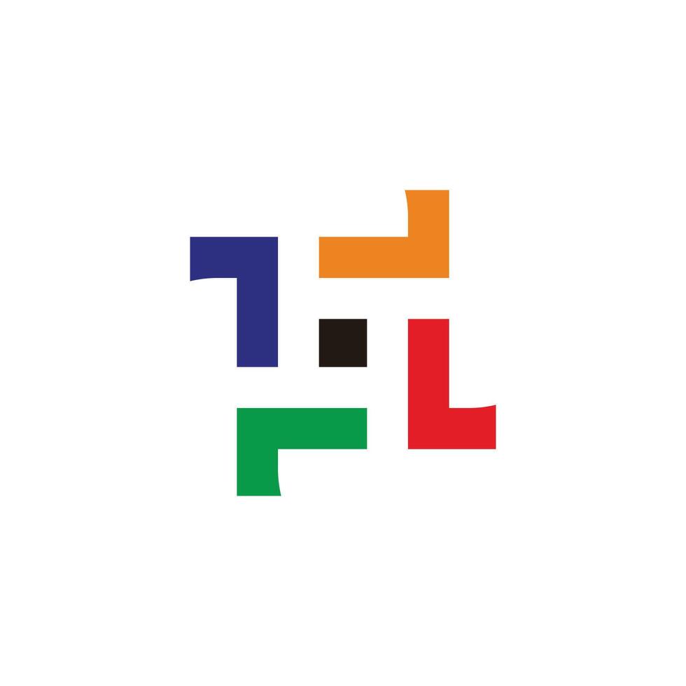 brief l kolken kleurrijk meetkundig logo vector