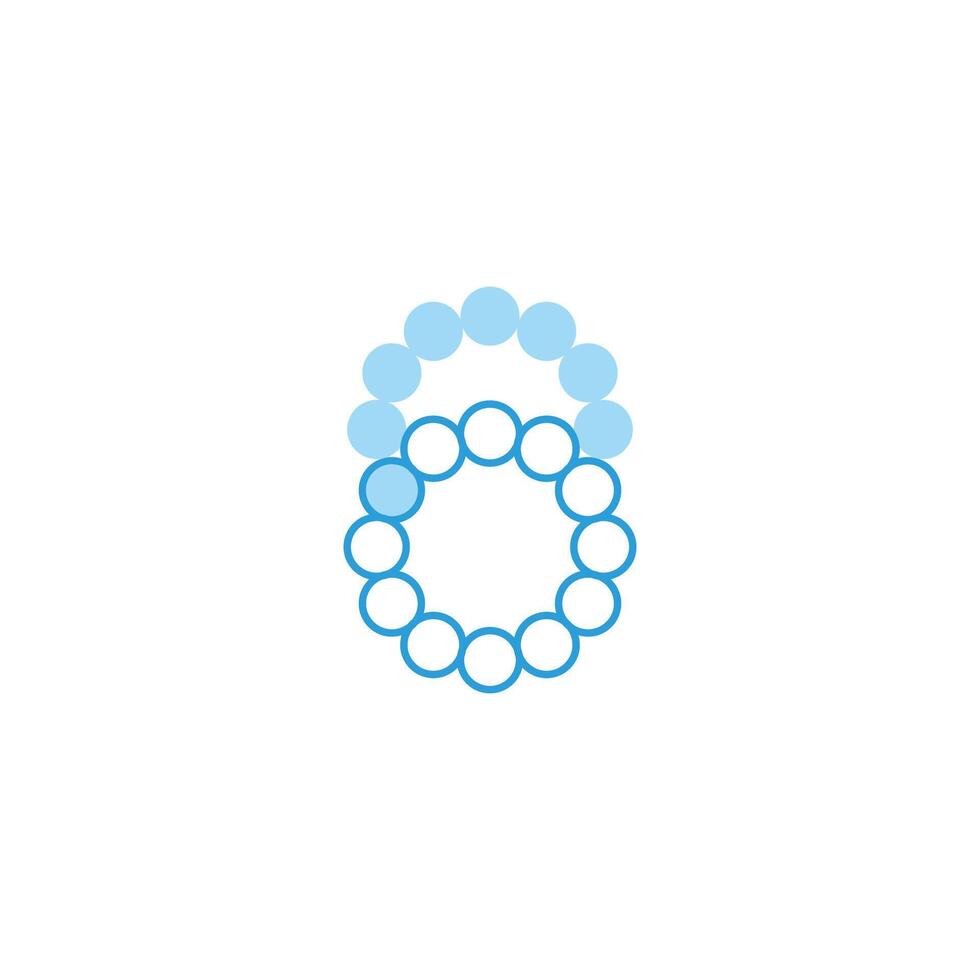 abstract aantal 6 cirkels dots meetkundig logo vector