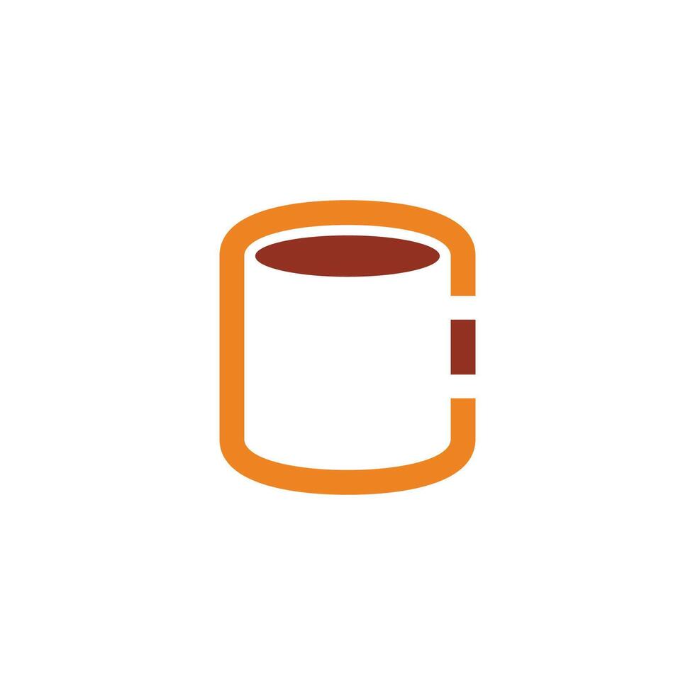 brief c kop van koffie symbool icoon vector