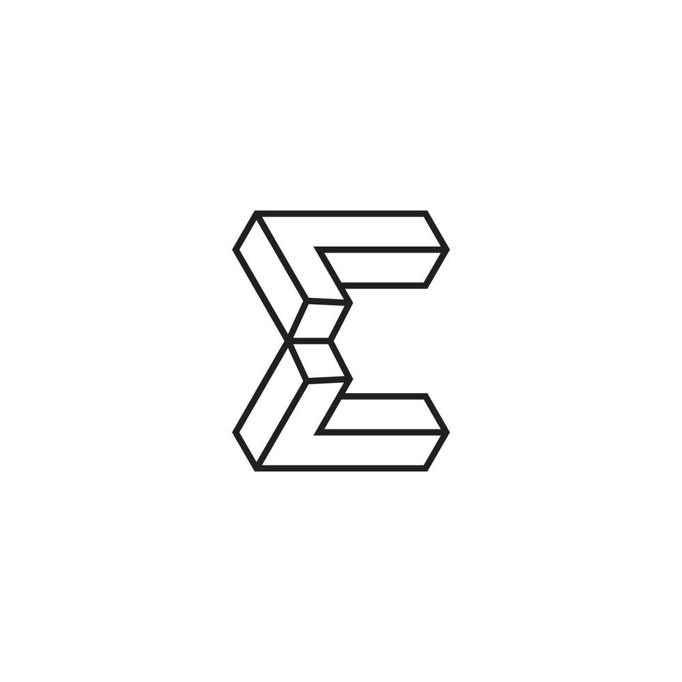 brief lc abstract 3d draad kader logo vector