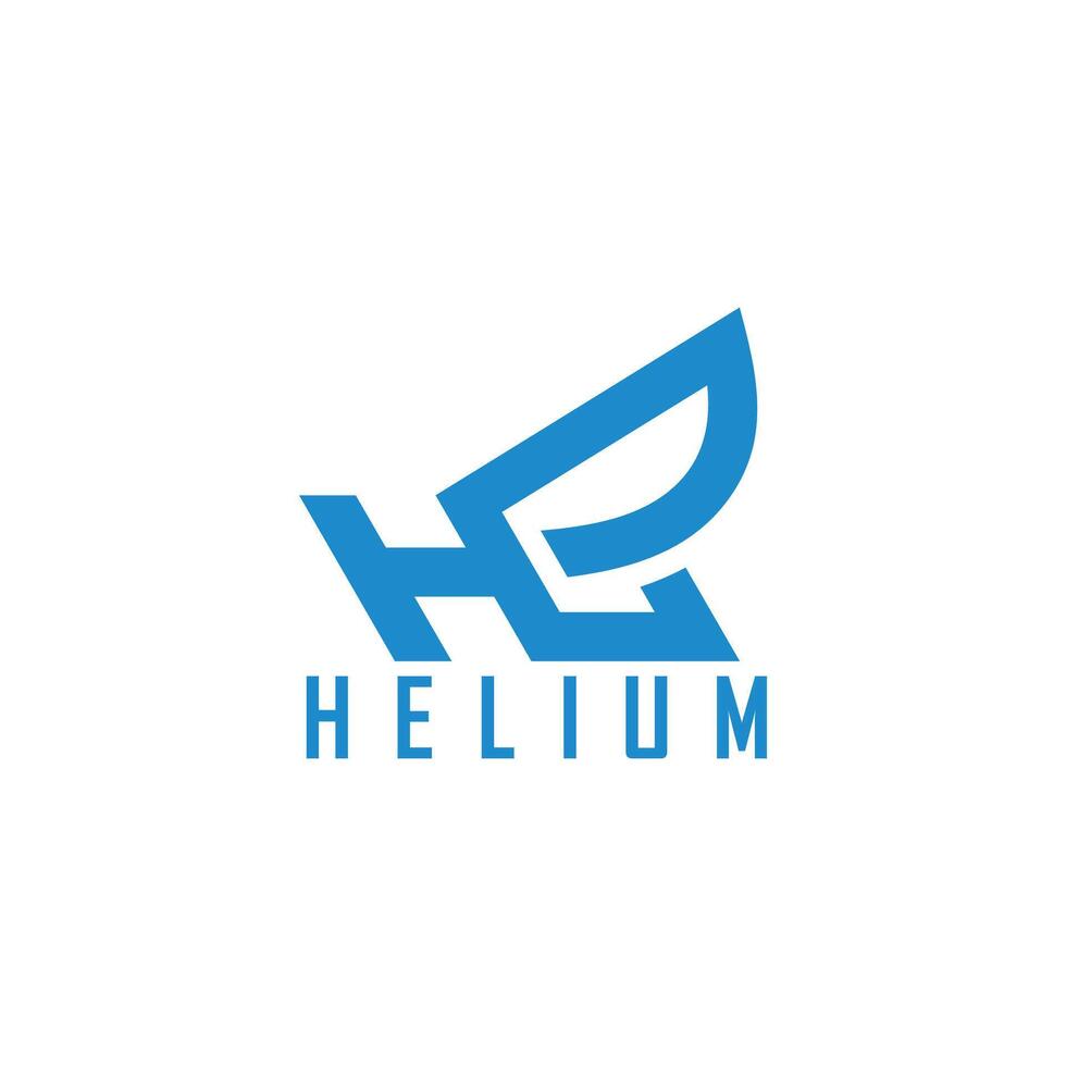 brief hij blauw helium meetkundig gemakkelijk logo vector