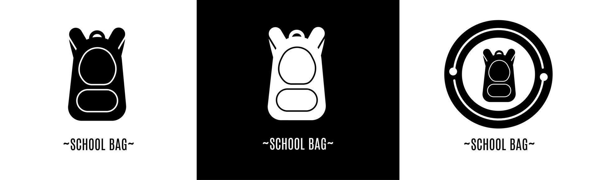 terug school- logo set. verzameling van zwart en wit logo's. voorraad vector. vector