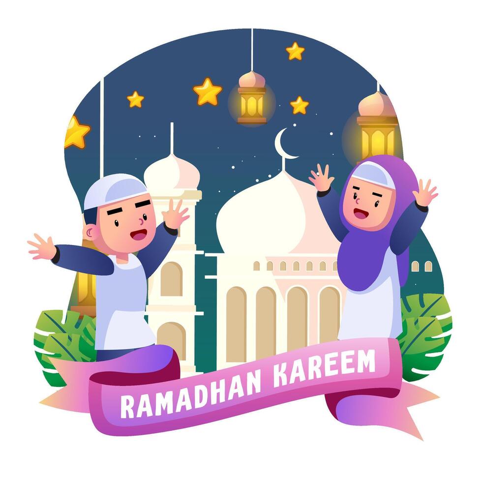 Ramadan kinderen illustratie vector