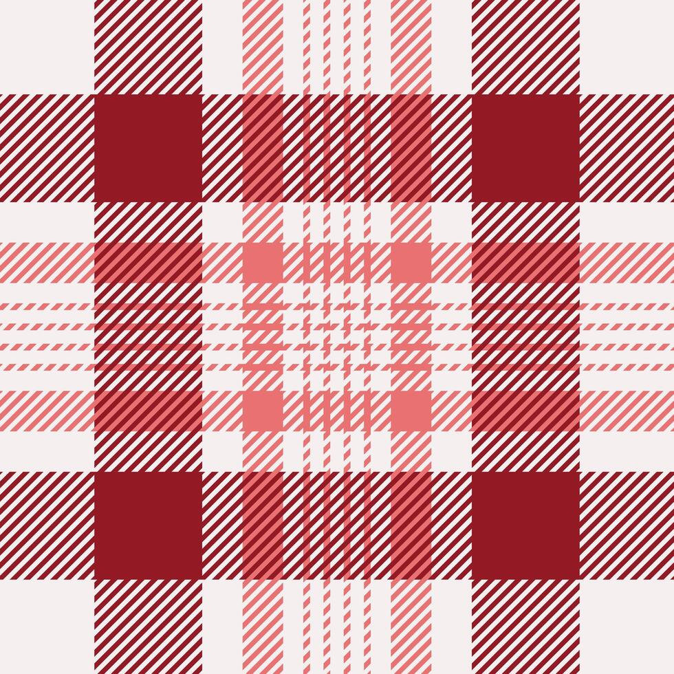 romance textiel structuur controleren, vrouwelijk naadloos achtergrond kleding stof. lang vector plaid Schotse ruit patroon in rood en wit kleuren.