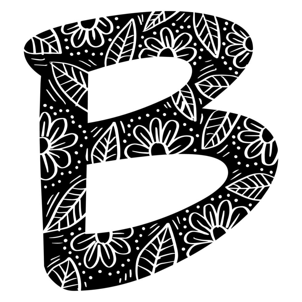brief b in tekening stijl vector