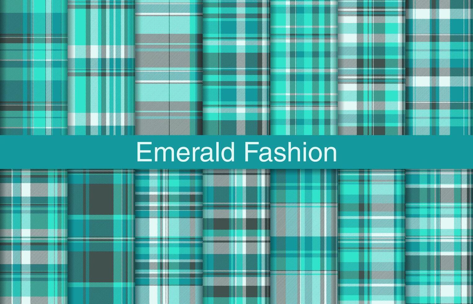 smaragd plaid bundels, textiel ontwerp, geruit kleding stof patroon voor shirt, jurk, pak, omhulsel papier afdrukken, uitnodiging en geschenk kaart. vector