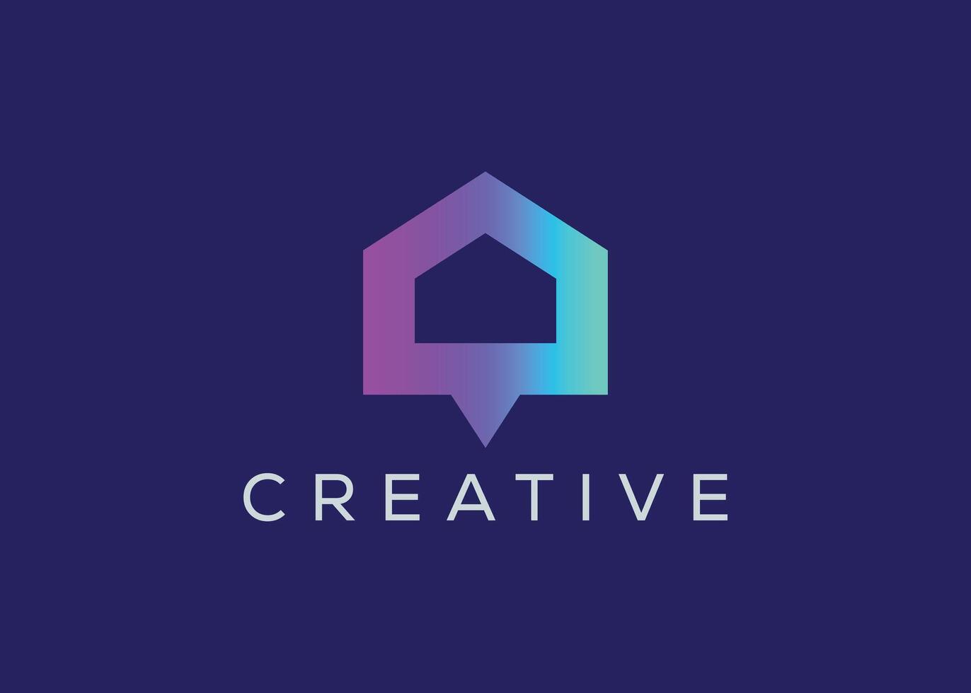 minimalistische huis babbelen logo ontwerp vector sjabloon. creatief modern echt landgoed huis babbelen logo