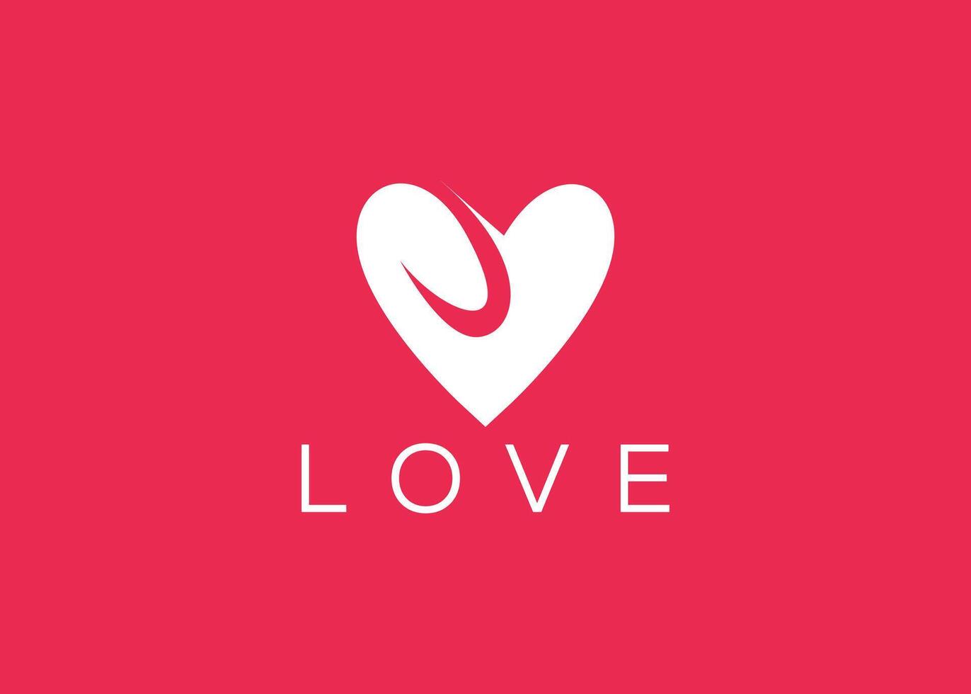 minimalistische liefde logo ontwerp vector sjabloon. creatief rood hart vorm logo