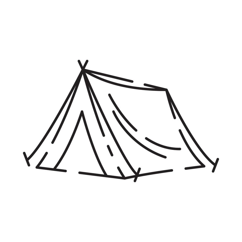 kamp icoon Aan wit achtergrond. camping tent lijn icoon vector. vector