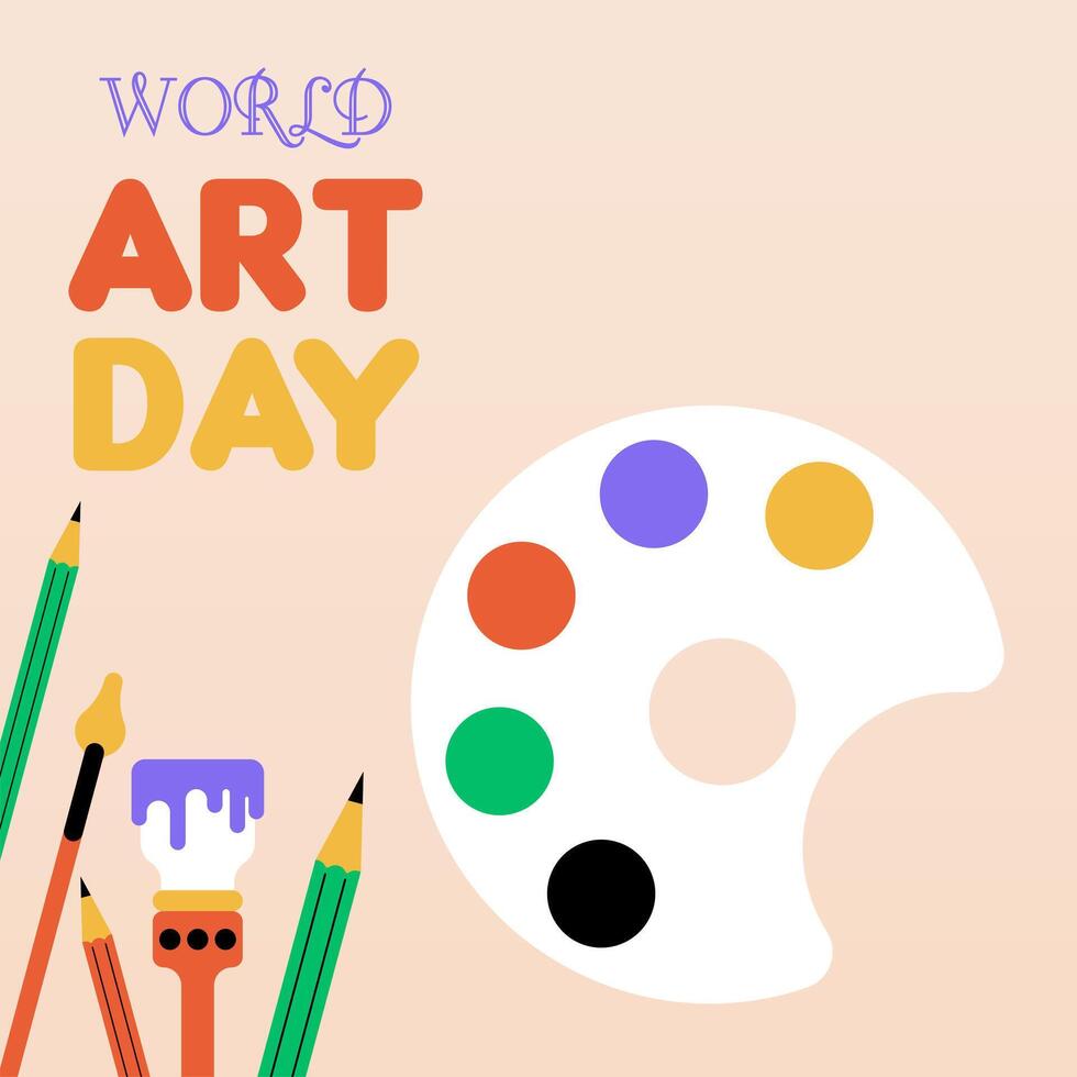 vlak kleurrijk wereld kunst dag illustratie achtergrond vector