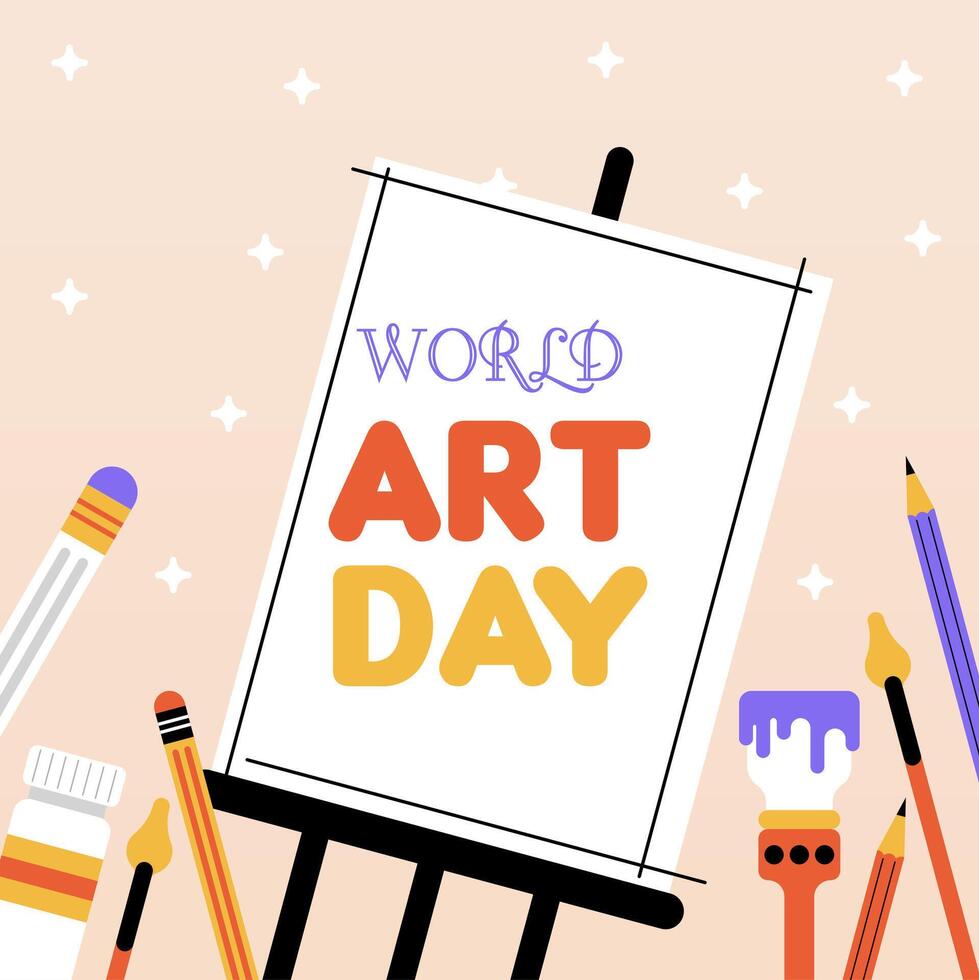 vlak kleurrijk wereld kunst dag illustratie achtergrond vector