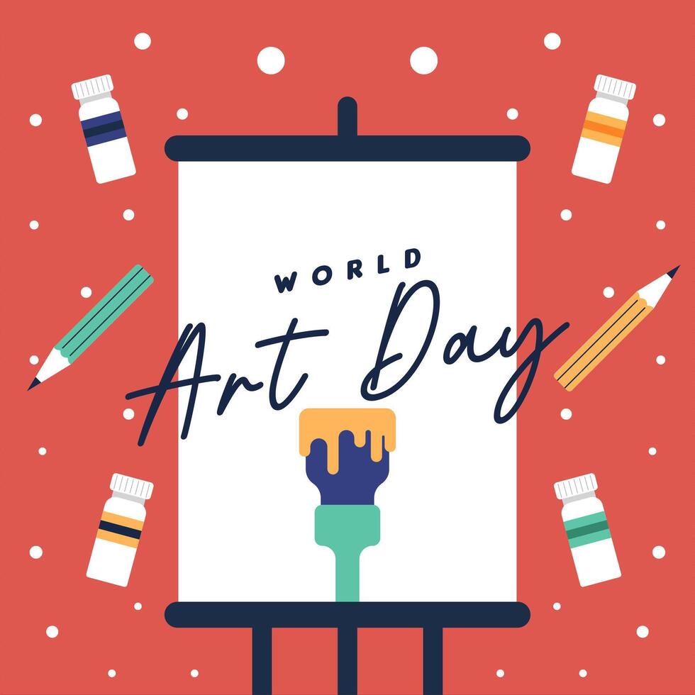 vlak kleurrijk wereld kunst dag illustratie achtergrond vector