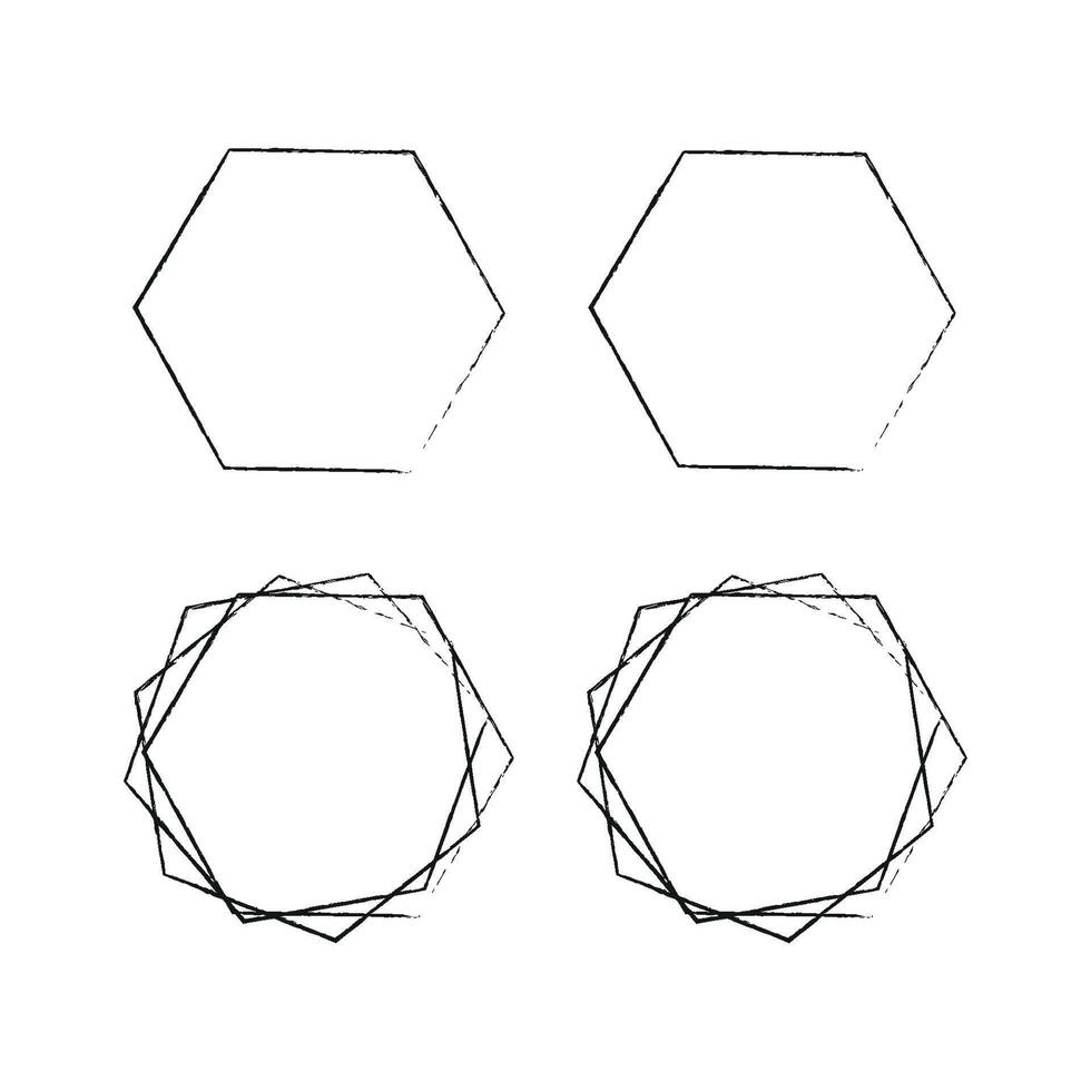 meetkundig kozijnen. metalen veelvlak, kunst deco stijl voor bruiloft uitnodigingen, veelhoekige wijnoogst kaders voor uitnodiging sjabloon. vector