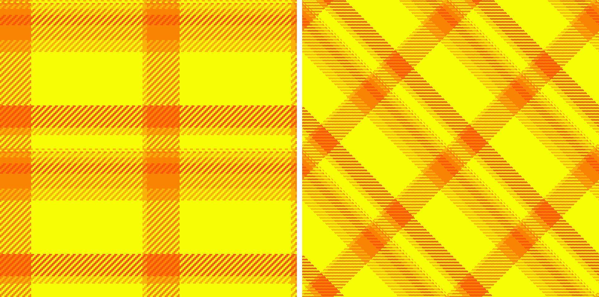 structuur Schotse ruit achtergrond van plaid kleding stof controleren met een naadloos textiel patroon vector. reeks in zonsondergang kleuren. buffel mode voor een rustiek Look. vector