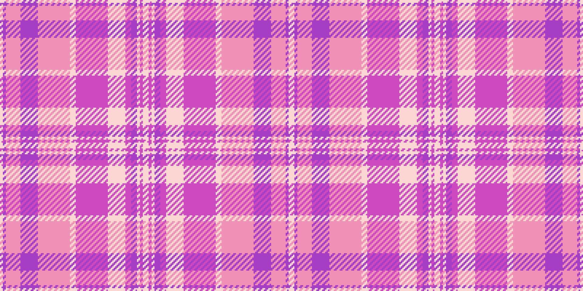 naakt kleding stof textiel textuur, scrapbooking plaid vector achtergrond. kader patroon Schotse ruit naadloos controleren in roze en magenta kleuren.