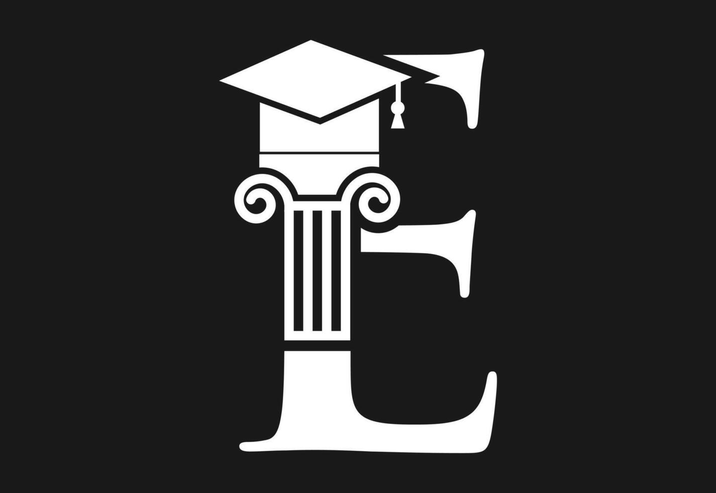 laag firma logo met laatste e vector sjabloon, gerechtigheid logo, gelijkwaardigheid, oordeel logo vector illustratie